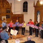 L'ensemble de clarinettes "Les Vents d'Anches" en concert en église.